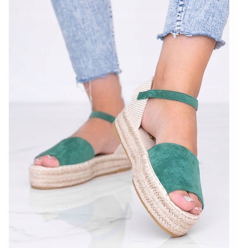 Zelené sandály na platformě Pearl River zelený 1