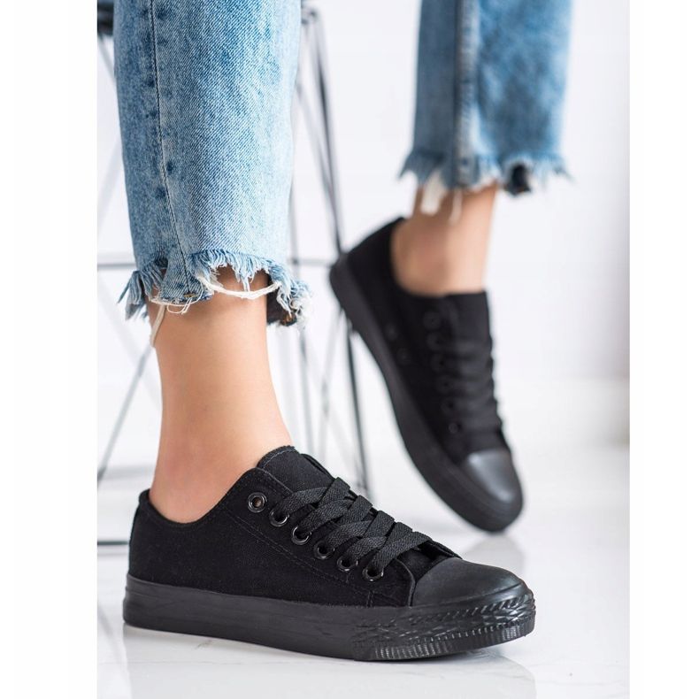 SHELOVET Sportovní černé tenisky černá 2