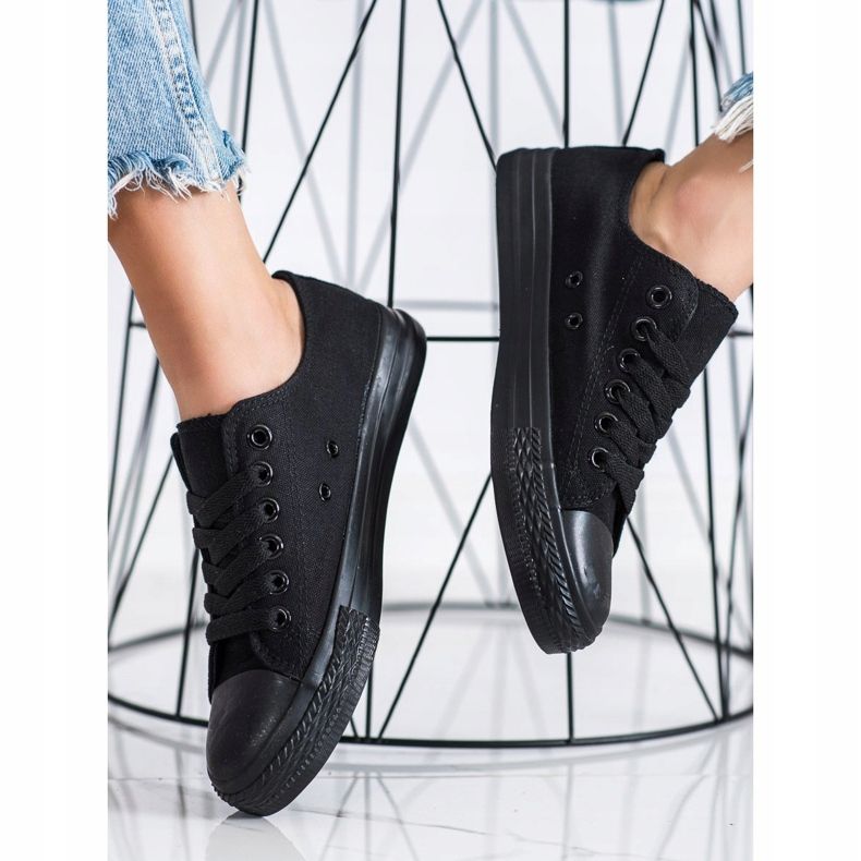 SHELOVET Sportovní černé tenisky černá 1