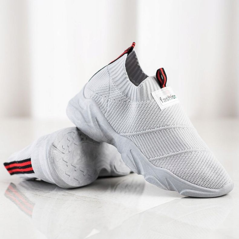 SHELOVET Módní nazouvací tenisky šedá 1