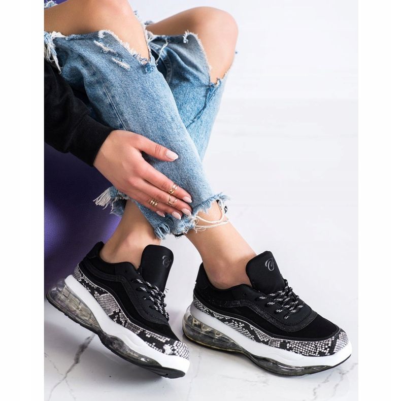 SHELOVET Tenisky Na Transparentní Platformě bílý černá 1