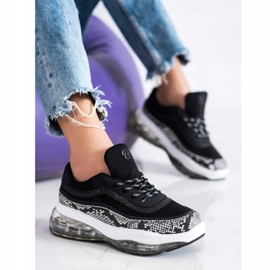 SHELOVET Tenisky Na Transparentní Platformě bílý černý 2