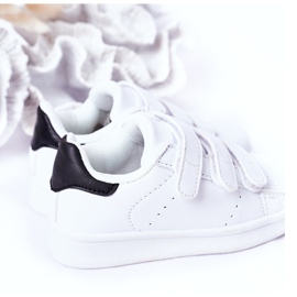 FR1 Dětská sportovní obuv se suchým zipem černé a bílé Fifi bílý 1