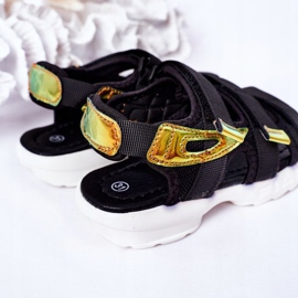 Dětské sportovní sandály se suchým zipem Black Flyn černá 1