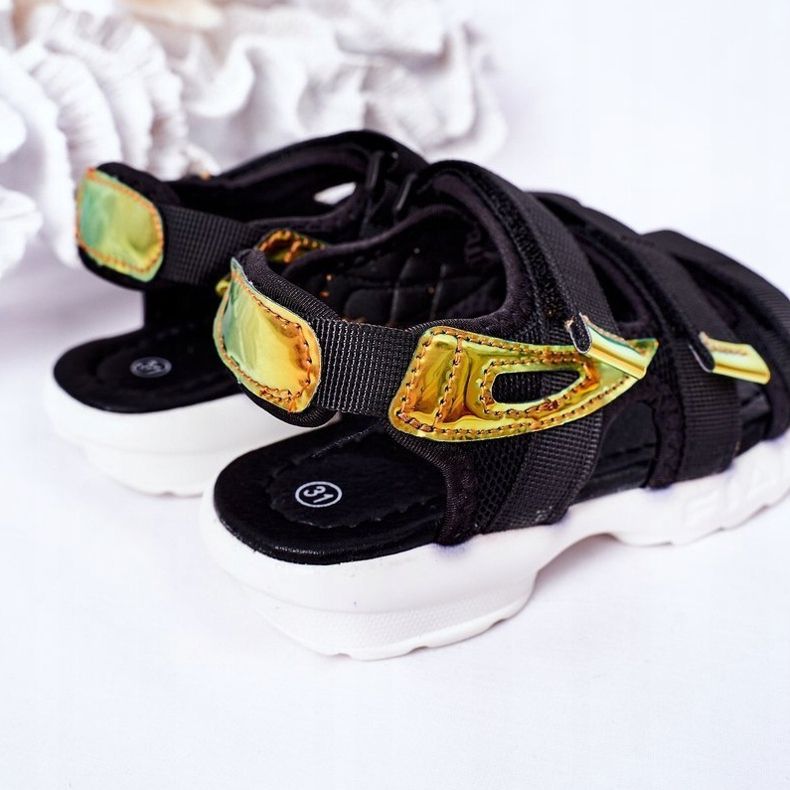 Dětské sportovní sandály se suchým zipem Black Flyn černá 1