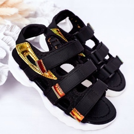 Dětské sportovní sandály se suchým zipem Black Flyn černý 2