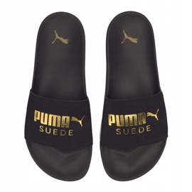 Puma Leadcat Ftr Suede Classic černé pantofle 372277 01 černý zlatý 1