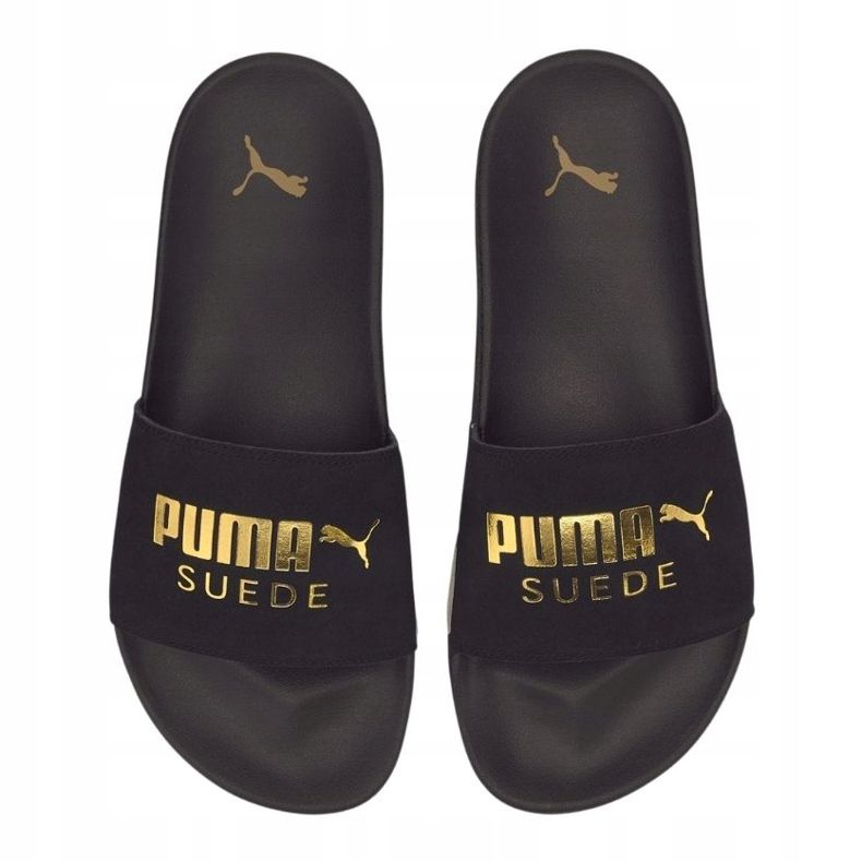 Puma Leadcat Ftr Suede Classic černé pantofle 372277 01 černý zlatý 1