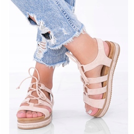 Layla šněrovací sandály v béžové barvě béžový 1 Layla šněrovací sandály v béžové barvě béžový 1