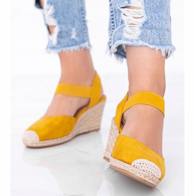 Žluté espadrilky na Louise klín žlutá 2 Žluté espadrilky na Louise klín žlutá 2