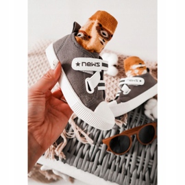 EVE Dětské tenisky se šedým suchým zipem Novinky šedá 1