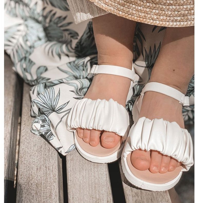 FR1 Dětské sandály se suchým zipem White Aimy bílý 4