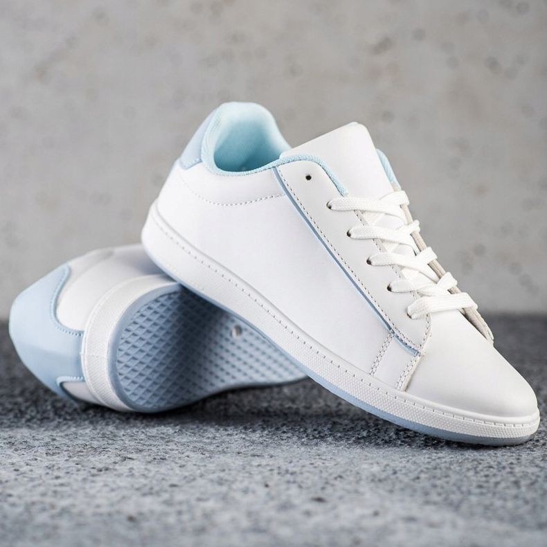 SHELOVET Nízké tenisky s eko kůží bílý 1