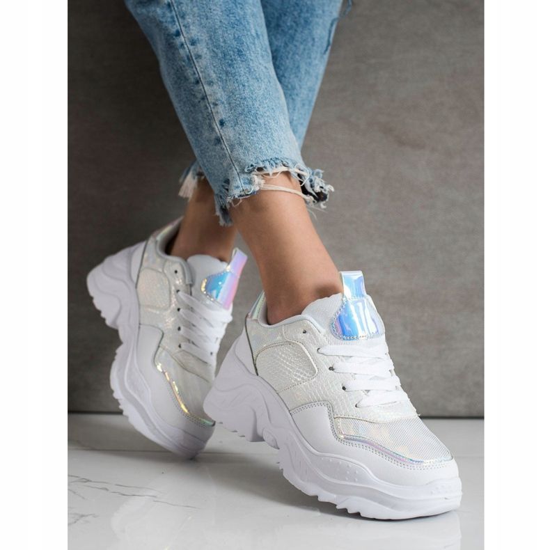 Weide Eko kožené tenisky s potiskem hada bílý 1