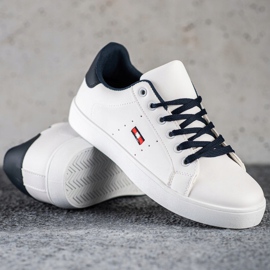 SHELOVET Neformální tenisky s eko kůží bílý 1