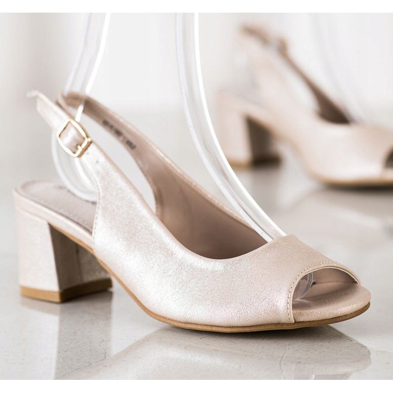 Goodin Zlaté třpytivé sandály béžový zlatý 1