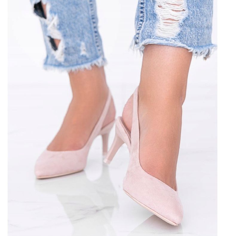 Béžové lodičky na podpatku Tari béžový 1