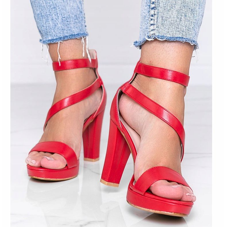 Červené sandály na platformě Got You 1