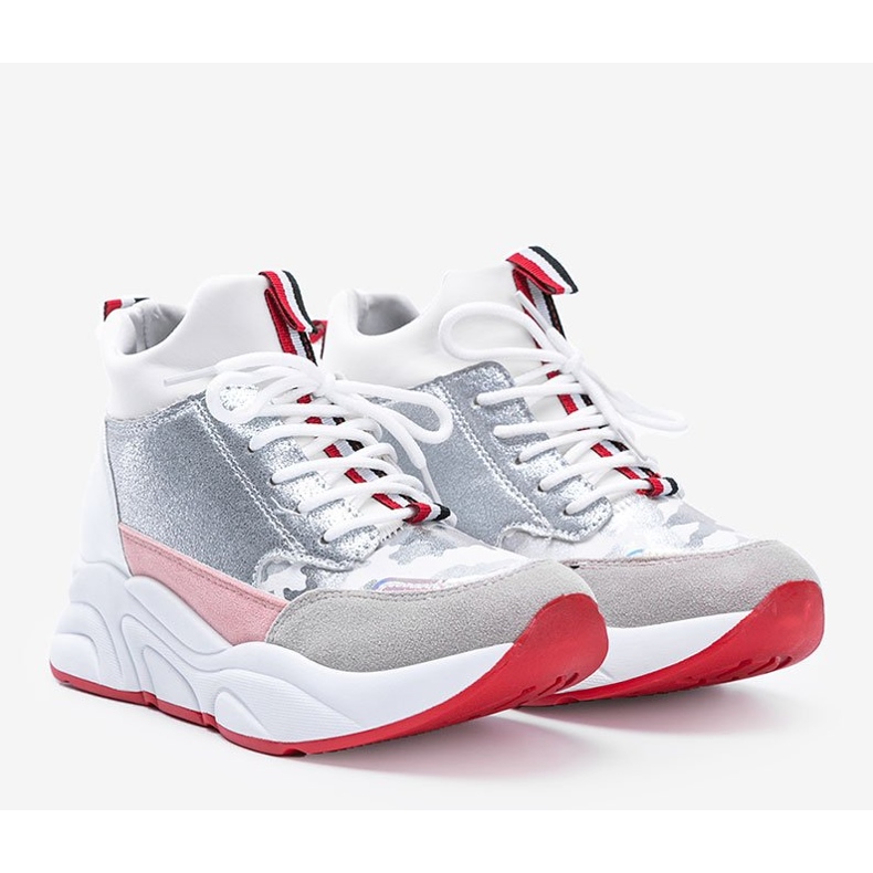 Bílé tenisky na silné podrážce Cassadi bílý stříbrný vícebarevný 1