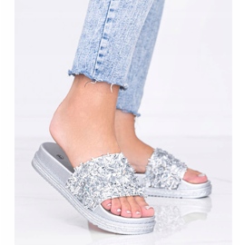 Stříbrné pantofle se zirkony Love Bling stříbrný 1