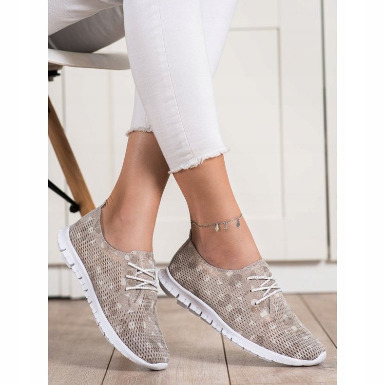 Goodin Lehké kožené boty béžový hnědý 1