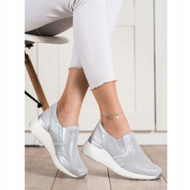 Goodin Kožené tenisky s třpytkami šedá 2 Goodin Kožené tenisky s třpytkami šedá 2