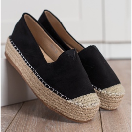 Primavera Espadrilky na platformě černý 2