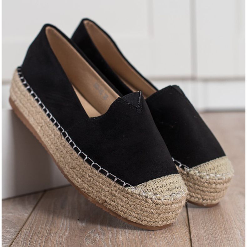 Primavera Espadrilky na platformě černá 2