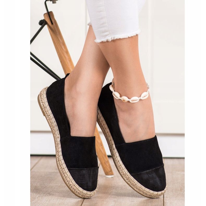 Bestelle Espadrilky z černého semiše černý 1
