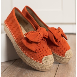 Mannika Prolamované espadrilky s mašlí pomerančový 2