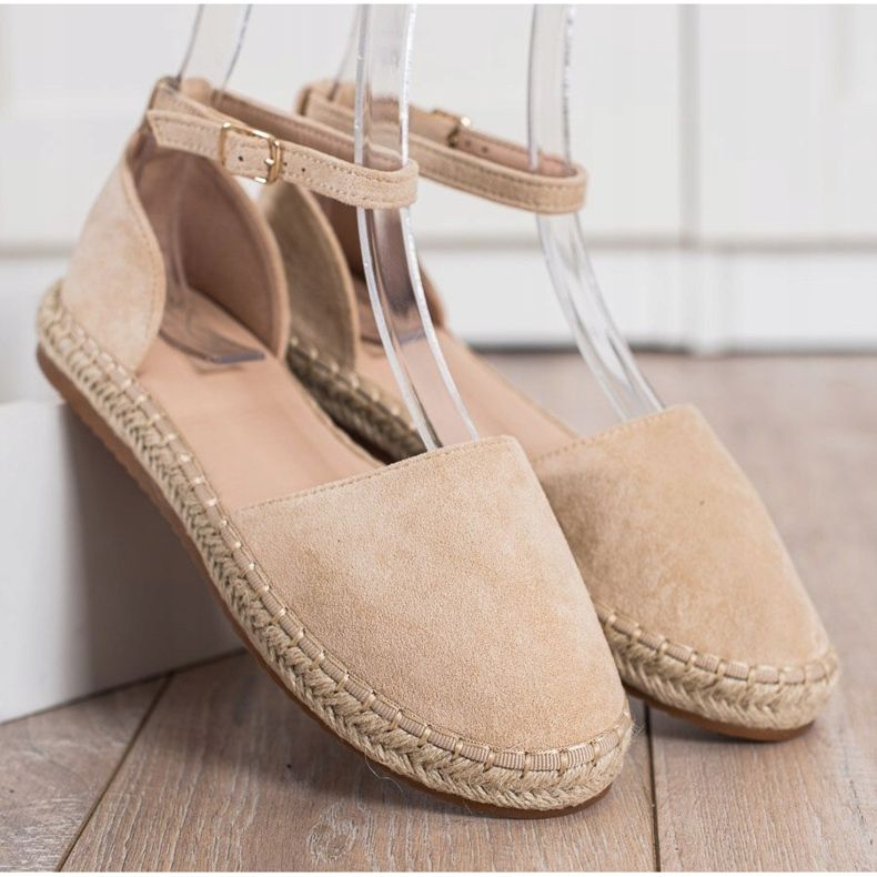 Small Swan Pohodlné semišové espadrilky hnědý 2