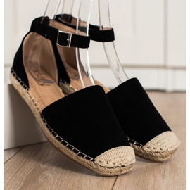 Small Swan Černé espadrilky se sponou černá 2