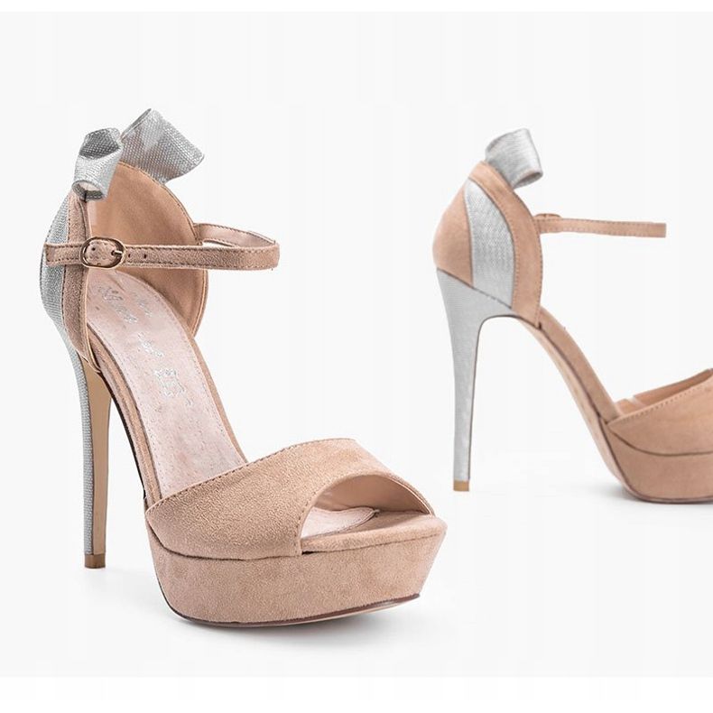 Béžové sandály na špendlíku Mistery béžový 1