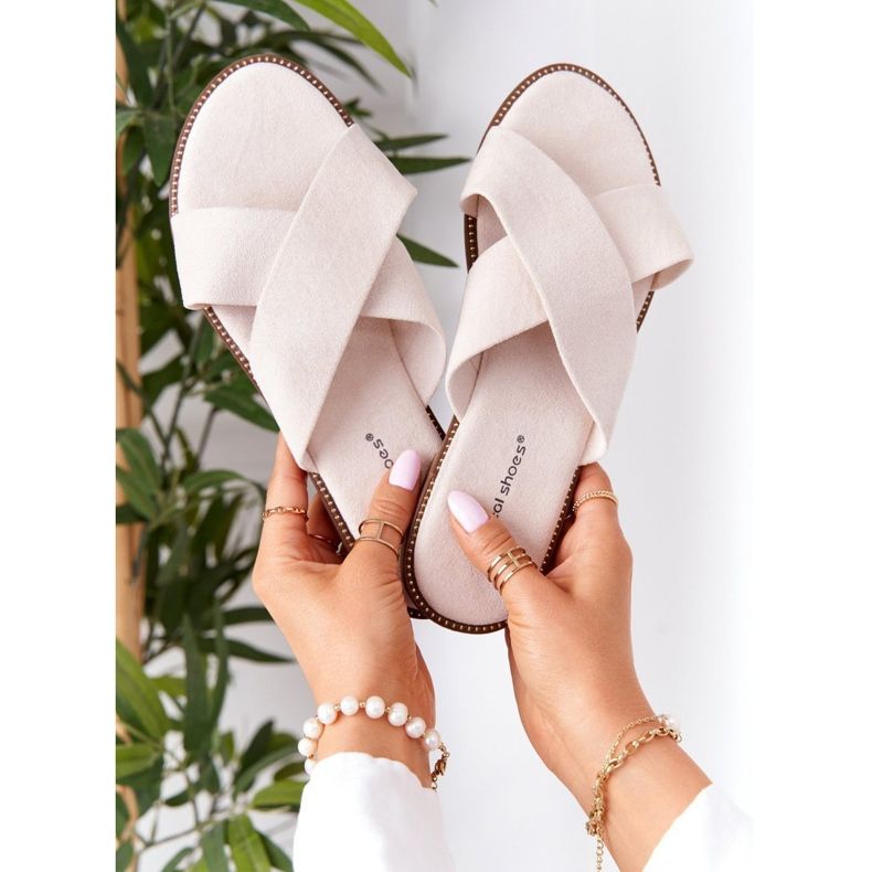 Dámské velurové pantofle béžové Edesa hnědý 1