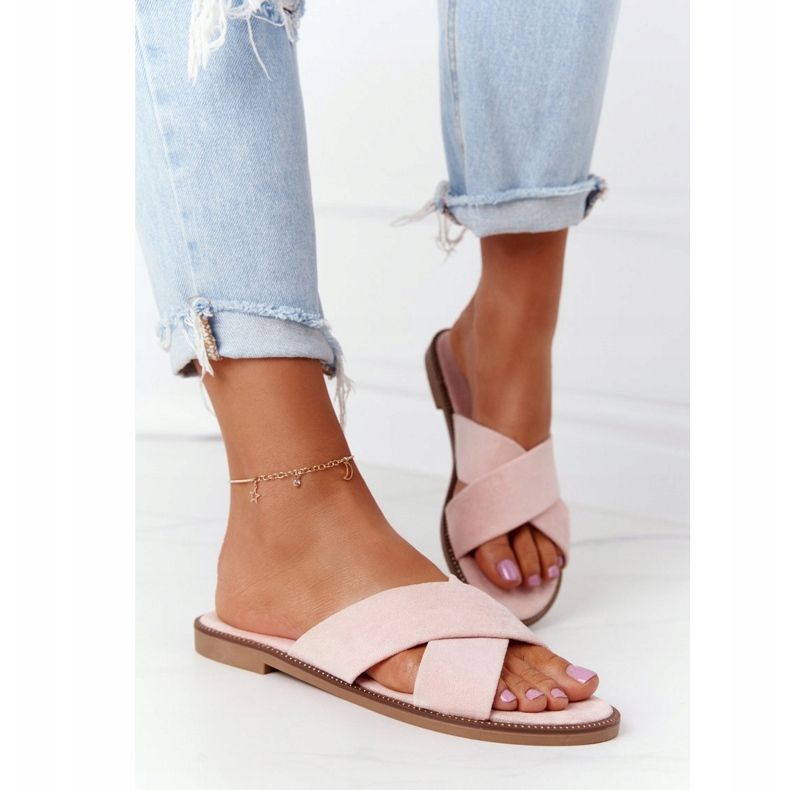 Dámské velurové růžové pantofle Edesa růžový 2 Dámské velurové růžové pantofle Edesa růžový 2