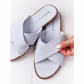 Dámské velurové pantofle Blue Edesa modrý 1 Dámské velurové pantofle Blue Edesa modrý 1