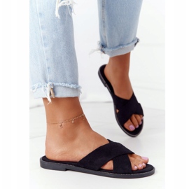 Dámské velurové černé pantofle Edesa černá 1