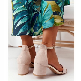 Semišové sandály na vysokém podpatku béžové Janet béžový 1