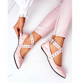 Skládací kožené balerínky Lu Boo růžové růžový 1