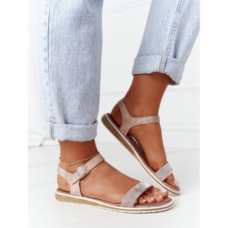 Sandály S Cubic Zirconia S.Barski 701-18 Beige béžový 2