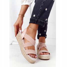 Klínové sandály s žebrovaným Big Star HH274413 růžové růžový 2