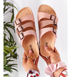 Kožené profilované pantofle Big Star HH274586 růžovo-měděné měď růžový 1