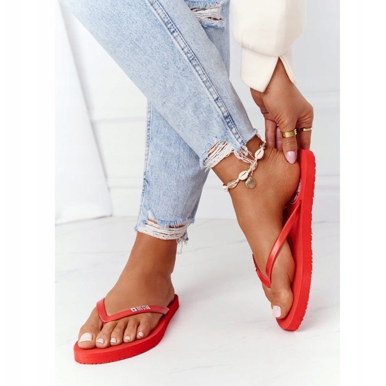 Dámské žabky Big Star FF274A611 Red červené 2