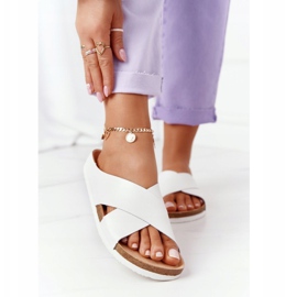 Kožené profilované pantofle Big Star HH274647 White bílý 2