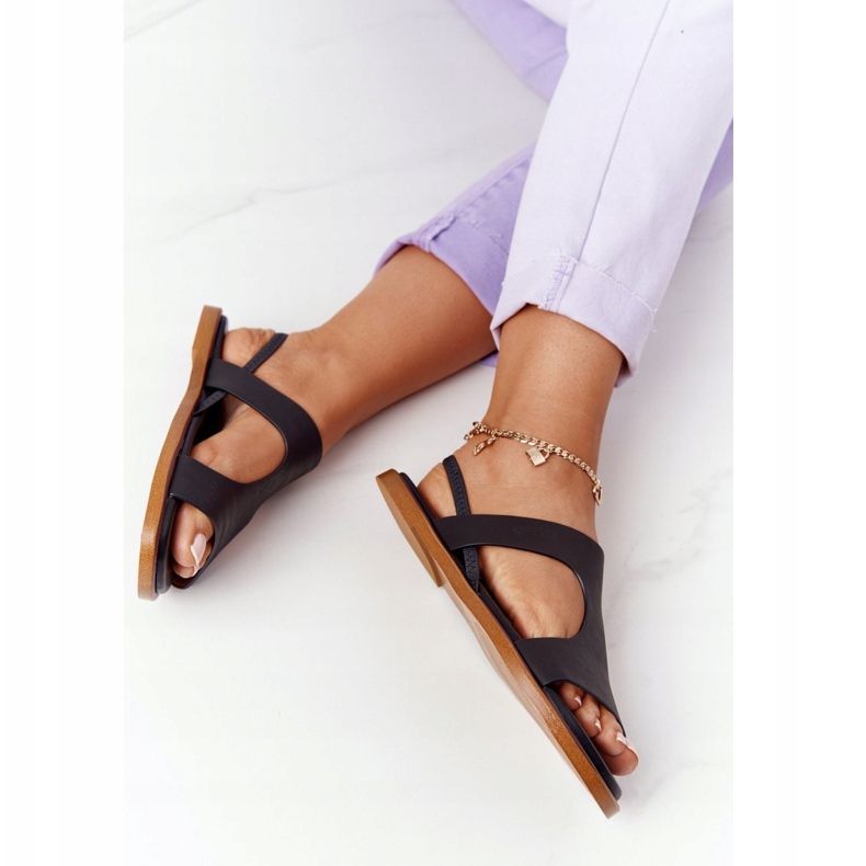 Kožené sandály s manžetou Big Star HH274715 černé černá 1