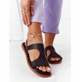 Kožené sandály s manžetou Big Star HH274715 černé černá 2