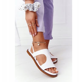 Kožené sandály s manžetou Big Star HH274717 bílé bílý 2