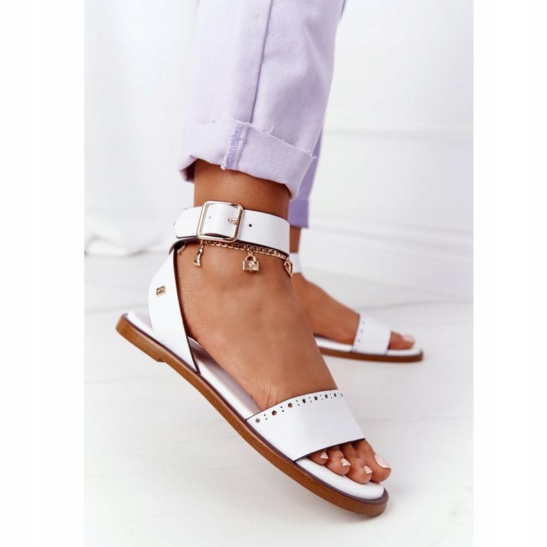 Kožené sandály Big Star HH274722 bílé bílý 1