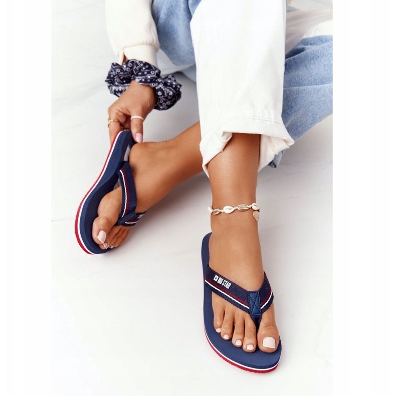 Dámské žabky Big Star HH274A059 Navy Blue námořnická modř 2