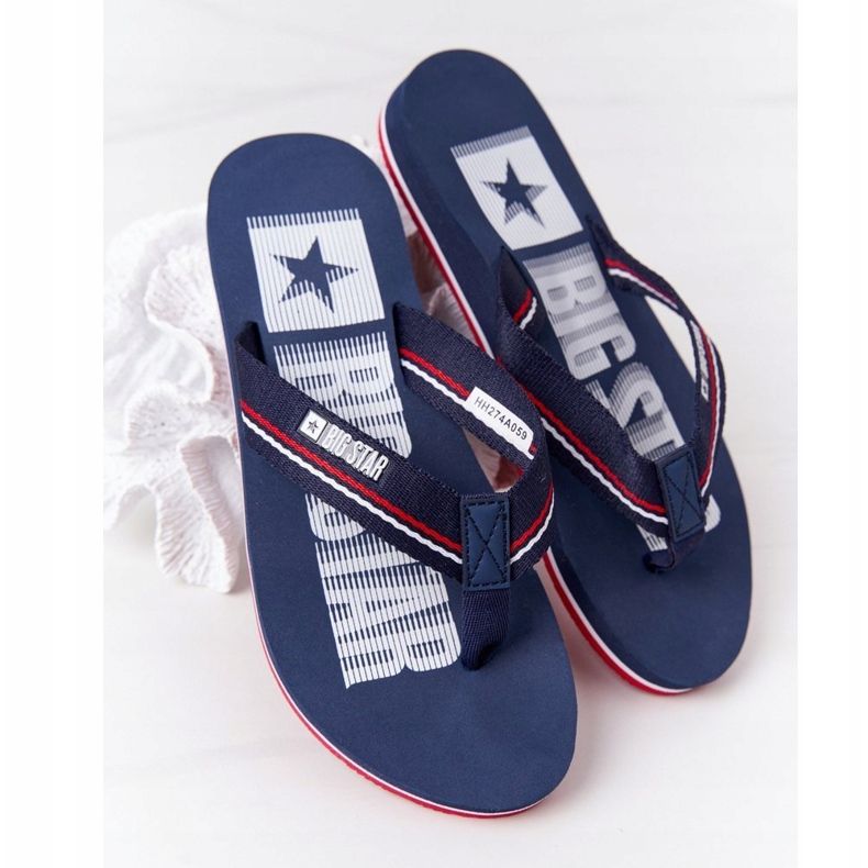 Dámské žabky Big Star HH274A059 Navy Blue námořnická modrá 1
